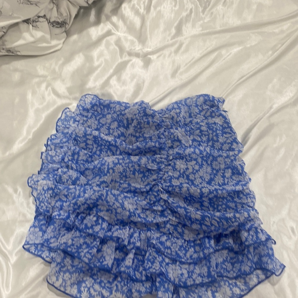 Blue floral skirt